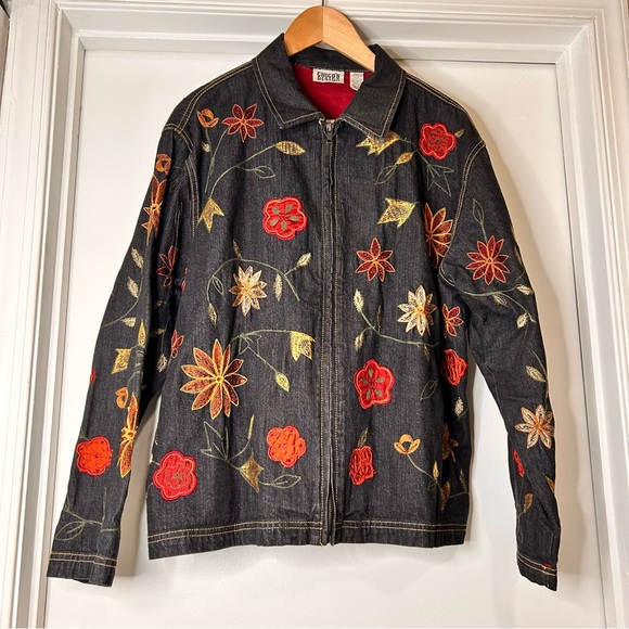 Chico’s Design Floral Embroidered Denim Jacket - Size 3 (XL) - Picture 2 of 12